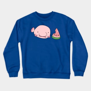 Blobfish Eating Watermelon Crewneck Sweatshirt